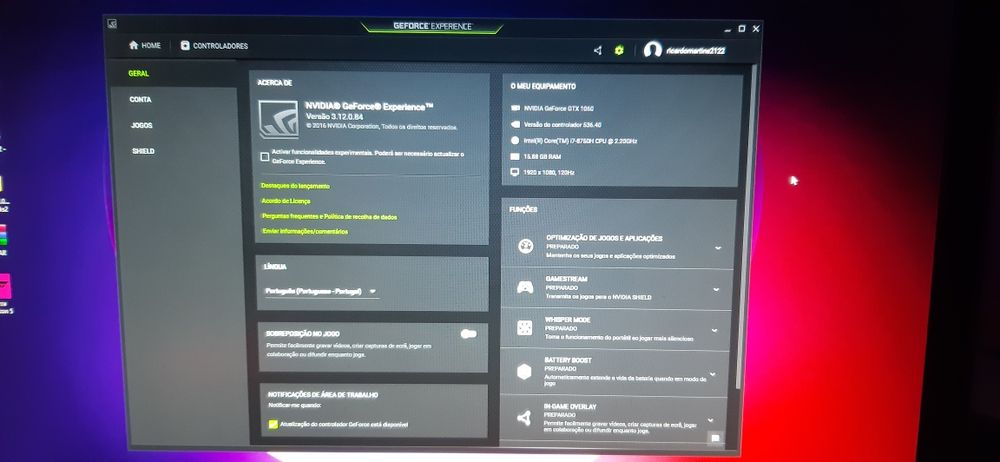 PC game portátil hp120Hz