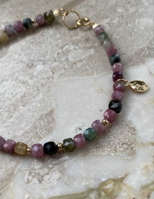 Bransoletka z turmalinów, goldfilled GF 1/20 14k