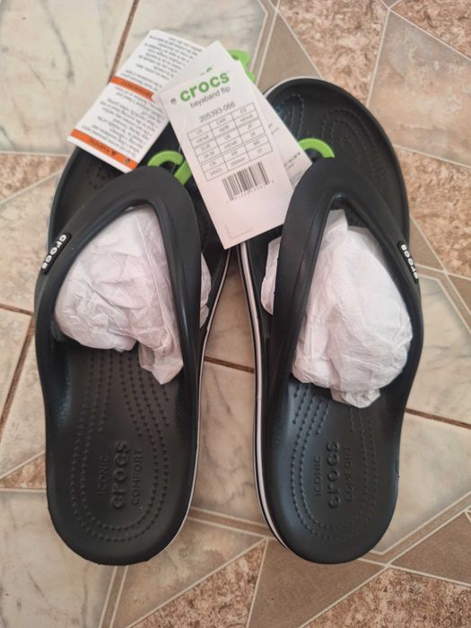 Крокс в'єтнамки Crocs Bayaband Flip Black/White, M5/W6, 38-39 розмір