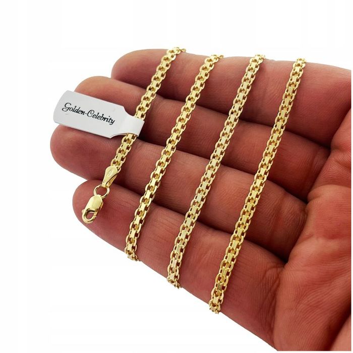 Złoty Łańcuszek Damski Bismark 925/585/14k Solidny Prezent Dla Babci 7