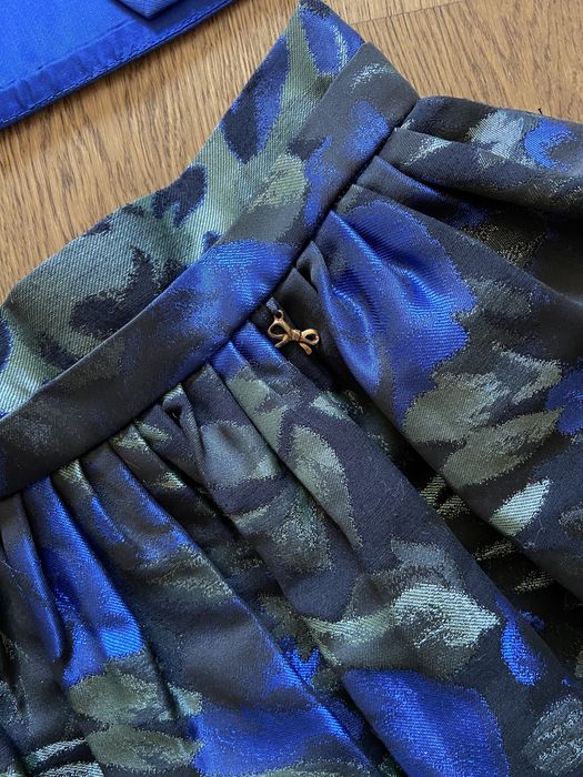 Spódnica i top komplet sukienka elegancka na wesele niebieska chabrowy