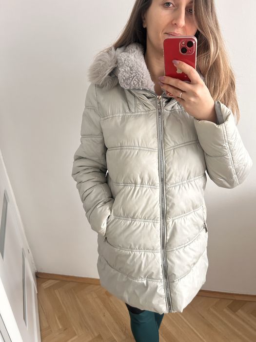 MOHITO kurtka zimowa z kapturem srebrna r. L