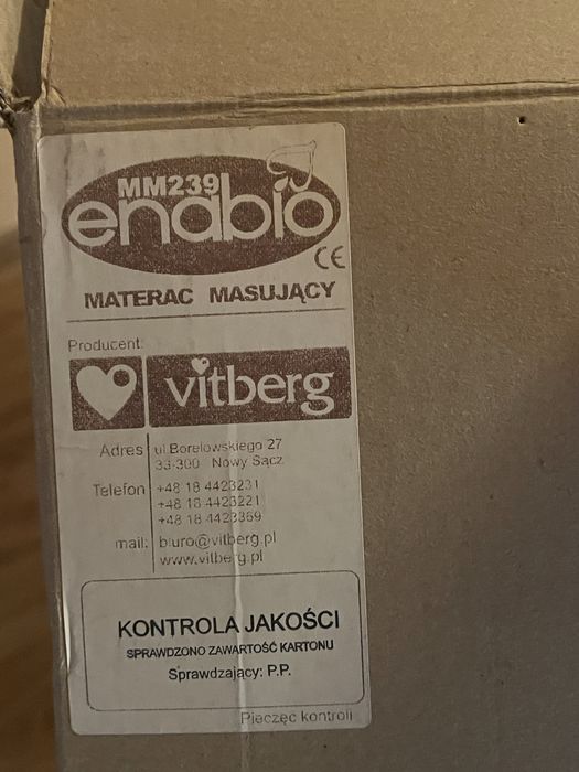 Materac rehabilitacyjny masujący Vitberg ENABIO