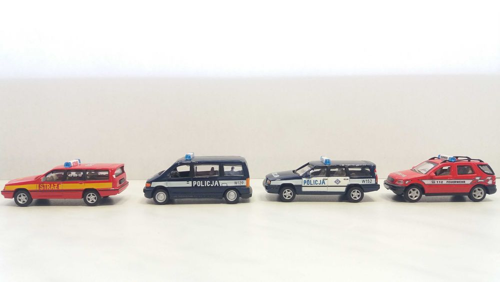 Volvo 850/Mercedes Vito/ML 320/Policja/Straż pożarna skala 1/72