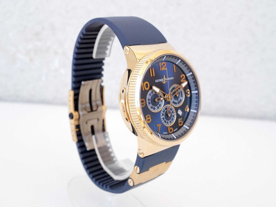 Ulysse Nardin Marine Chronograph Manufacture Voyage Blue 18K Rose Gold Limited Edition 43