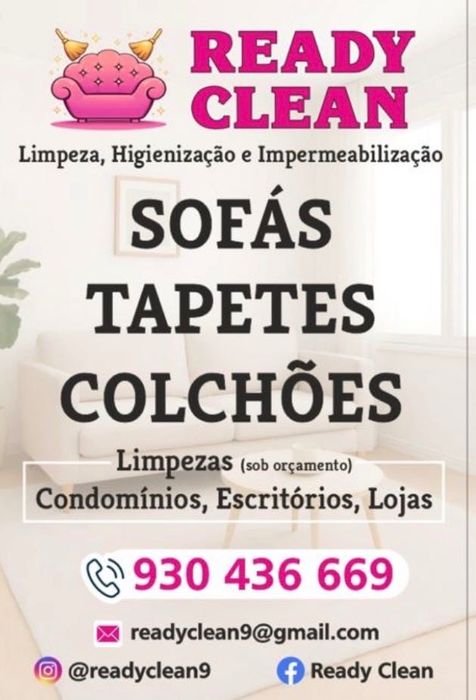 Limpeza tapetes sofás colchões tecidos