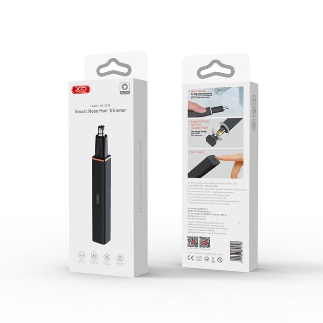 Триммер для удаления волос из ушей, носа, бровей XO CF15 Черный