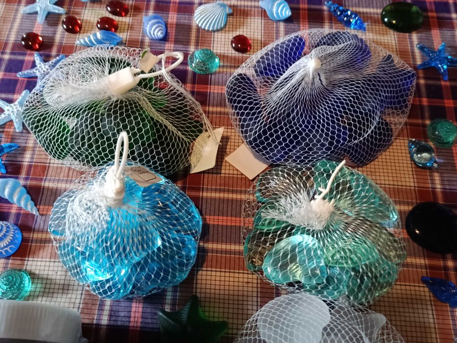 Peças decorativas vidro para vasos aquarios frascos jarras motivo mar