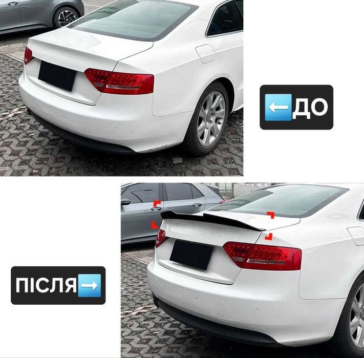 Спойлер на Audi A5 8T Coupe (2-дверная) М4 диффузор сплиттер сплiтер