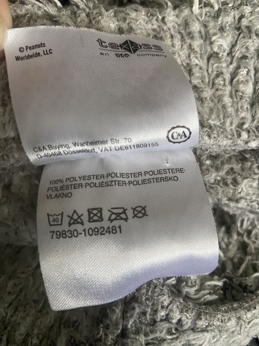 C&A Peanuts rozm L szare spodnie ciele dresowe piżama kudłate Vintage