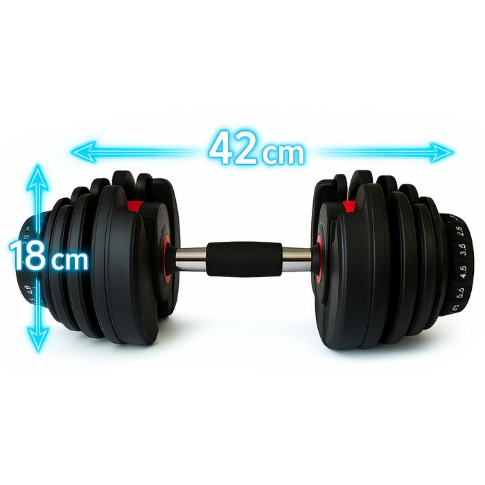 Regulowany hantel 2w1 PREMIUM 2,5-24 kg magnetyczna HANTLA ŻELIWNA