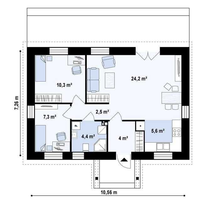 Dom wolnostojący 58,24 m2, Jaworzno Bory, stan developerski