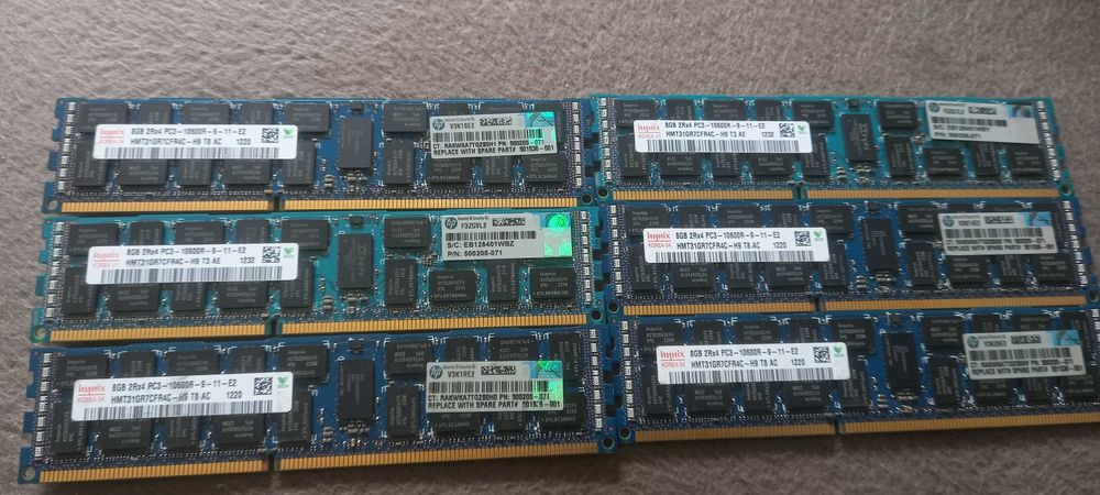 Pamięci RAM Kingston 32GB 4x8GB ECC REG. Model: KVR16R11S4/8I serwerowe