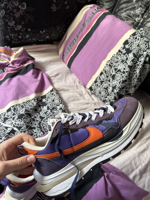 Кросівки Nike x Sacai VaporWaffle (Фіолетові-помаранчеві) 44