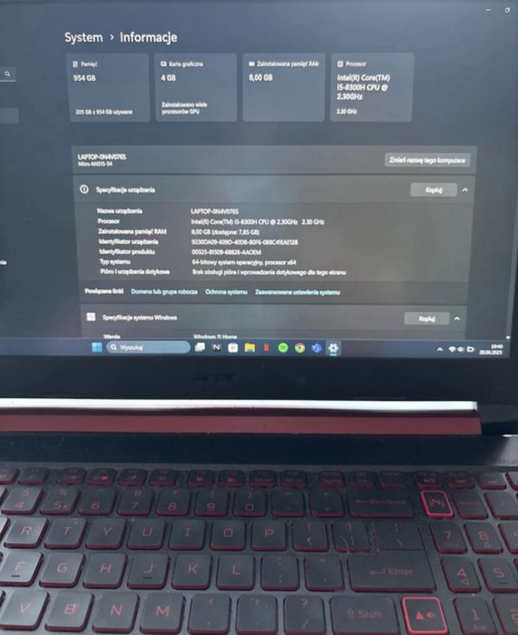 Laptop gamingowy/do pracy/szkoły Acer N18C3