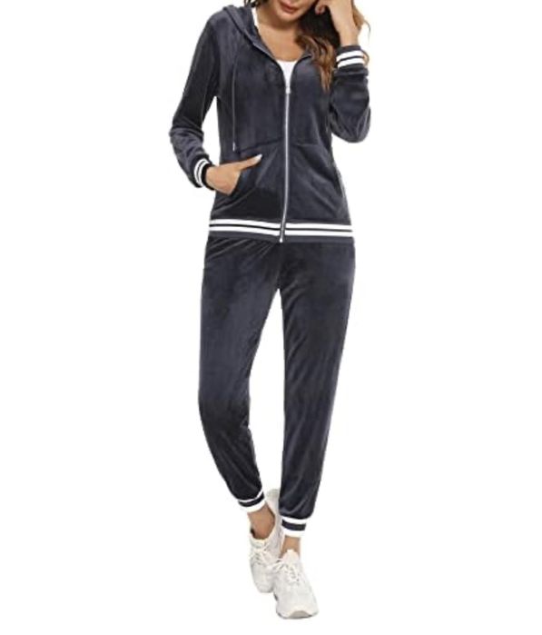 Enjyam Damskie welurowe zestaw dresowy