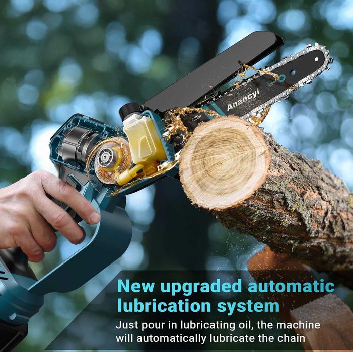 ANANCYI Mini pilarka łańcuchowa 6 i 8 cali z 2 akumulatorami 4000 mAh
