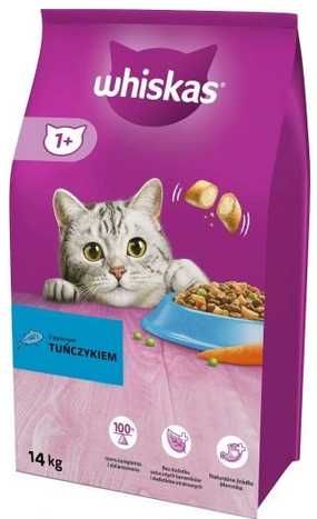 whiskas sucha karma dla kota | TUŃCZYK | KRUCHE PASZTECIKI | 14 kg