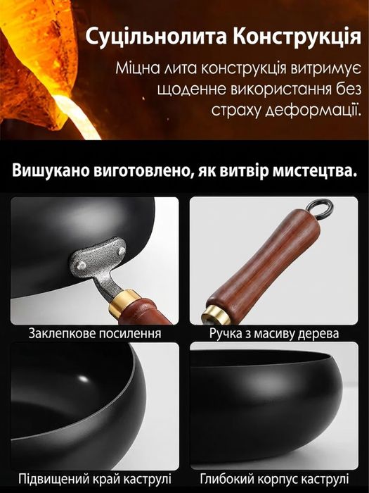 Чавунна сковорода Potbelly з кришкою діаметр 28см