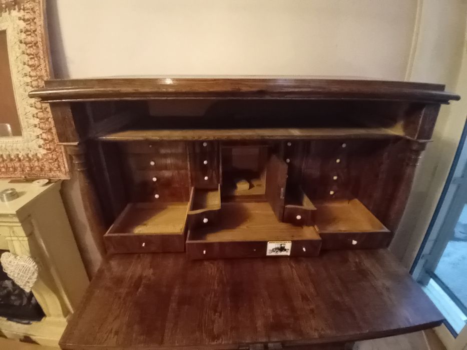 Sekretarzyk biurko rustykalne z drewna