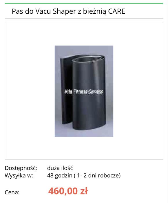 Pas do bieżni vacu shaper