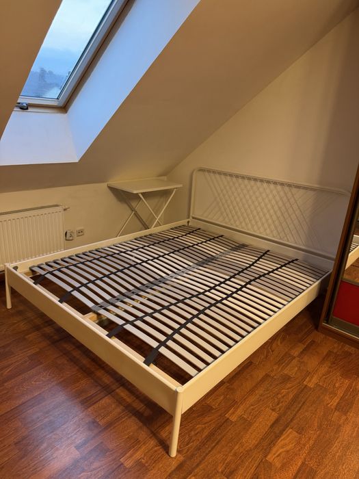 Łóżko metalowe białe IKEA 160x200