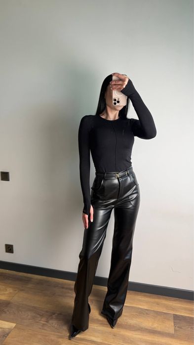 Брюки екошкіра на замші