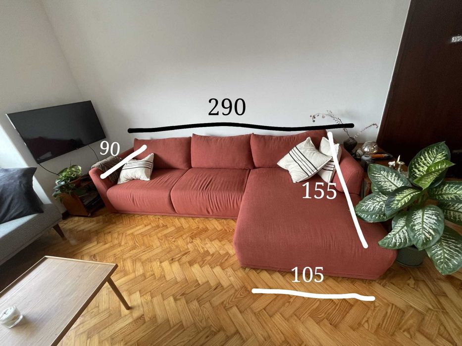 Sofá vermelho 4 lugares no Porto centro