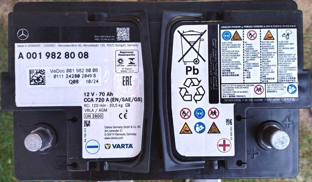 Akumulator VARTA (Mercedes) OEM AGM 70Ah, 720A, 100% sprawności. Duży wybór akumulatorów. Dzwoń! Pytaj!
