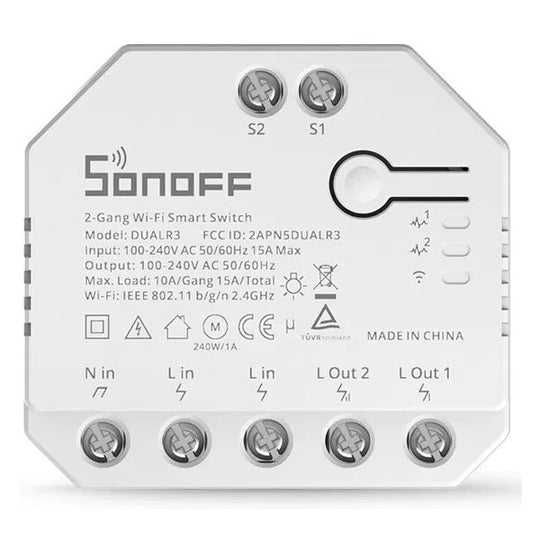 Interruptor Inteligente Sonoff Dual R3/R3 Lite/RBS/ZBRBS/RBS-E para estores, NSPanel PRO, Mini R2/R4/R4M, MINI-2GS e MINI-ZBDIM para iluminação