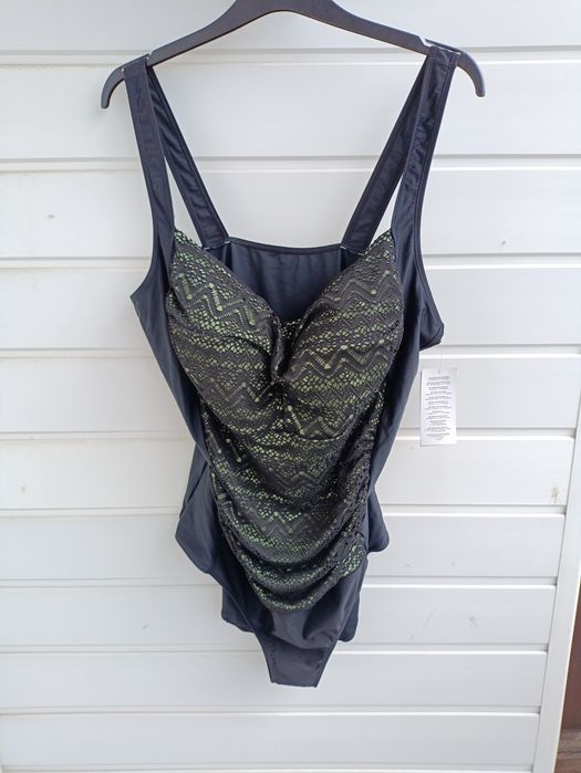 Czarny stój kąpielowy xxxl 50 duży plus size