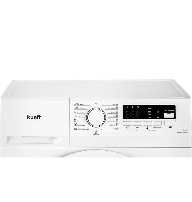 Máquina de Lavar Roupa KUNFT (9 kg - 1200 rpm - Branco)