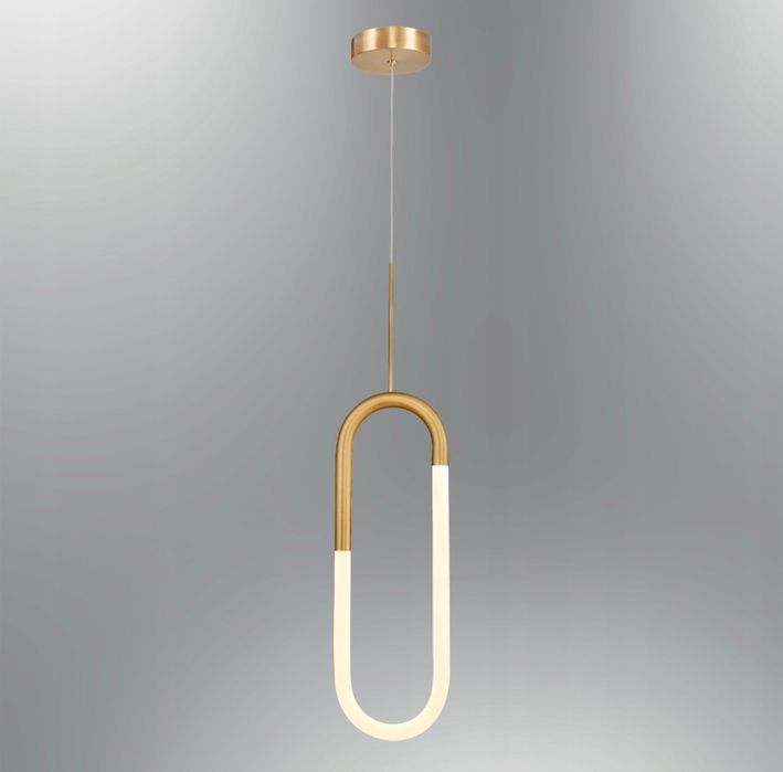 Nowoczesna lampa led wisząca z elementami złota