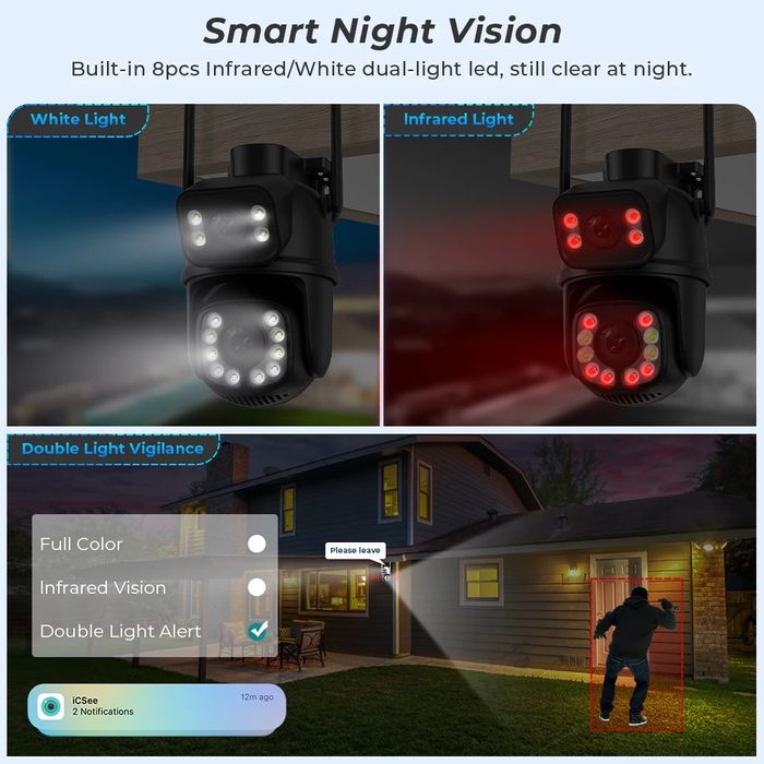 LIQUIDAÇÃO! ULT. UNIDADES! Dupla câmera de vigilância! 2 em 1! Wi-Fi!