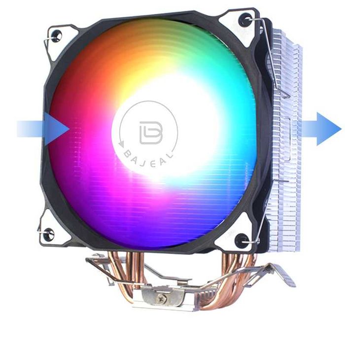 Кулер башенный Intel/AMD A400 120мм, 4 теплові трубки, 1500 об/хв, RGB