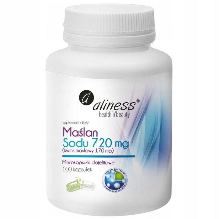 maślan sodu aliness 720mg kwas masłowy zdrowe jelita trawienie 100 kaps.
