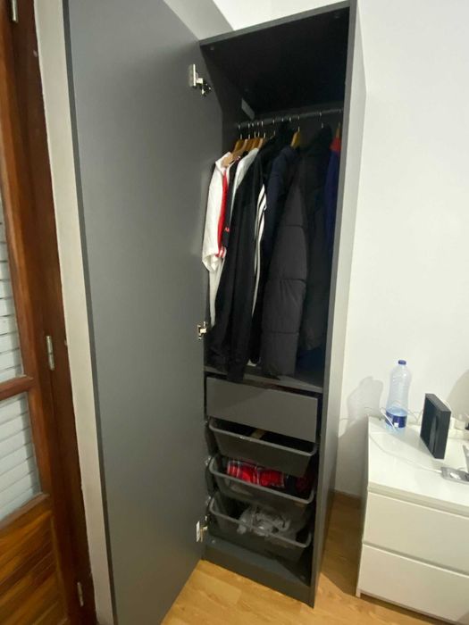 Conjunto de roupeiro (3 peças) PAX/FORSAND CINZENTO ESCURO