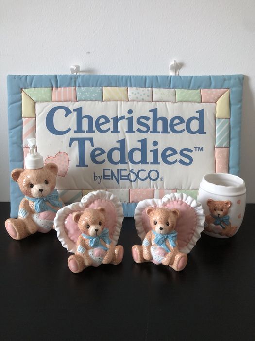 Вінтажний керамічний набір для ванної Cherished Teddies Enesco 1994