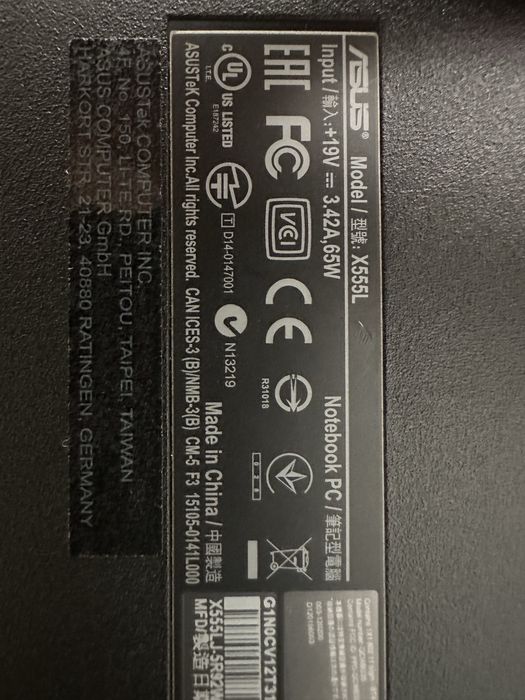 Computador Asus Model X555L