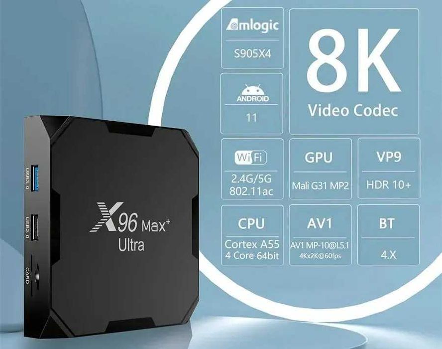 Android Smart TV X96 Max Ultra 4/64 приставка TV Box