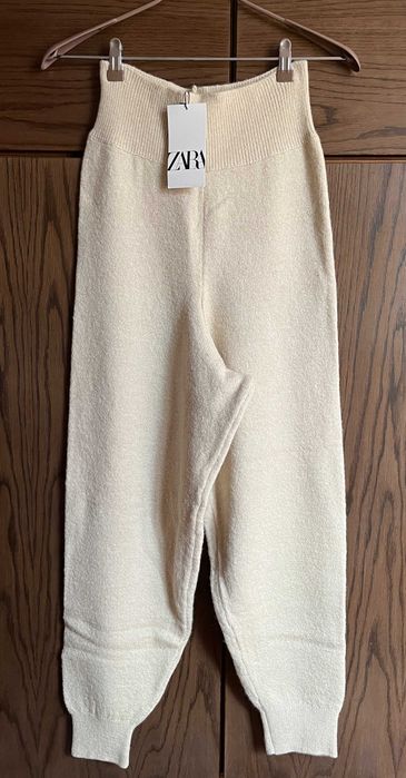 Теплі трикотажні штани Zara з високою посадкою | XL oversize
