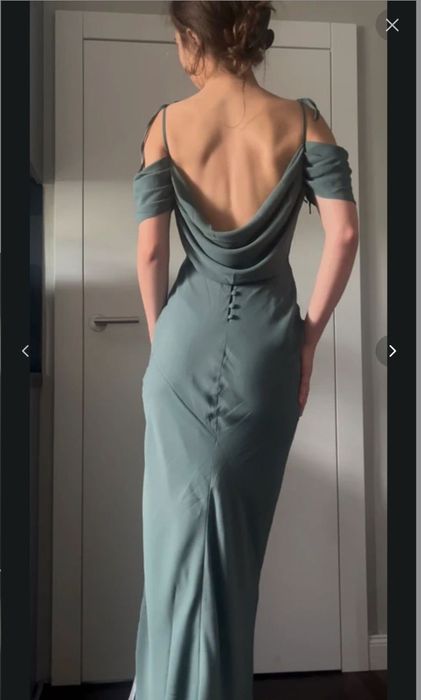 sukienka drapowana ASOS xs szałwia