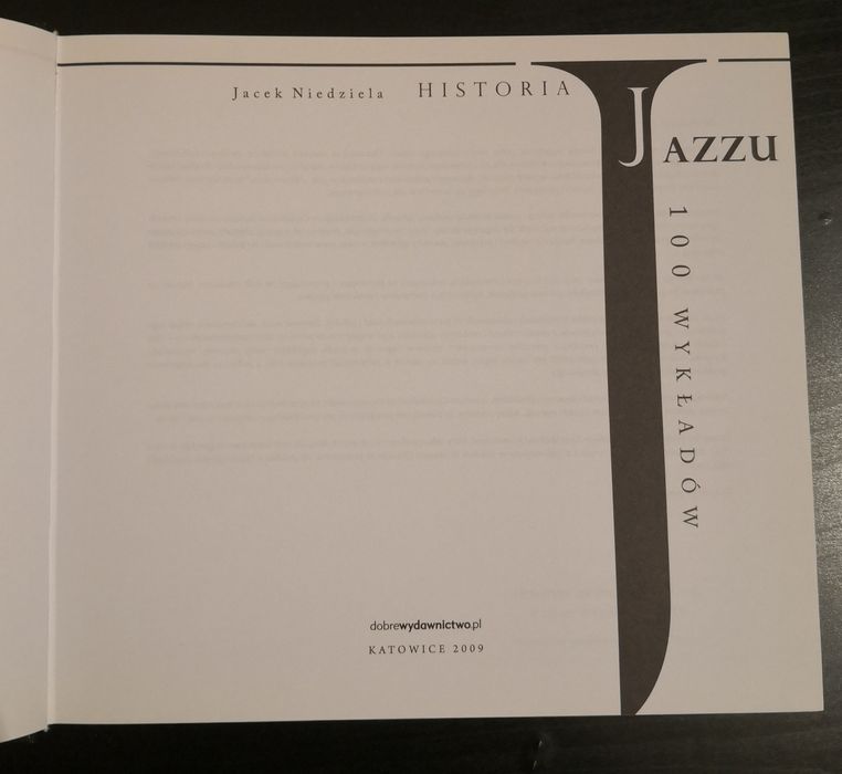 Historia jazzu, Jacek Niedziela * Biały kruk *Unikat PL