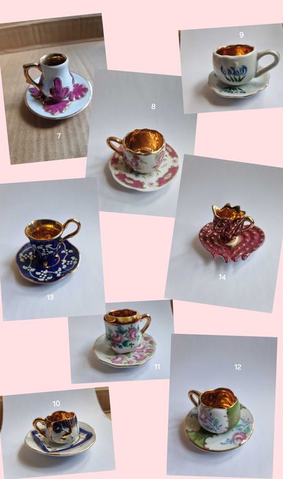 Chavenas antigas em porcelana.