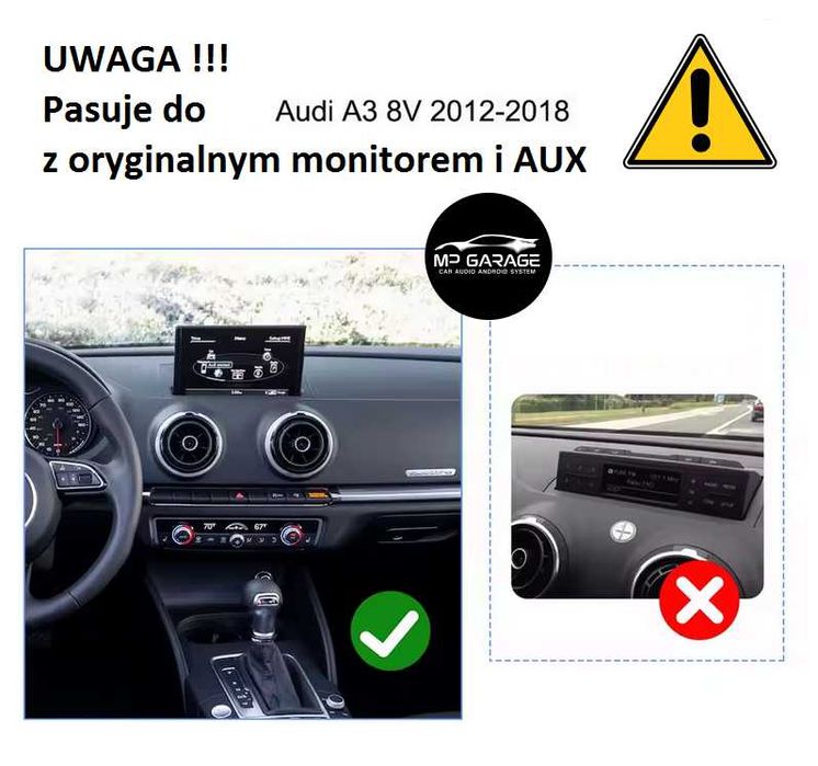 Audi A3 8V Radio Nawigacja Android Snapdragon CarPlay AndroidA Montaż