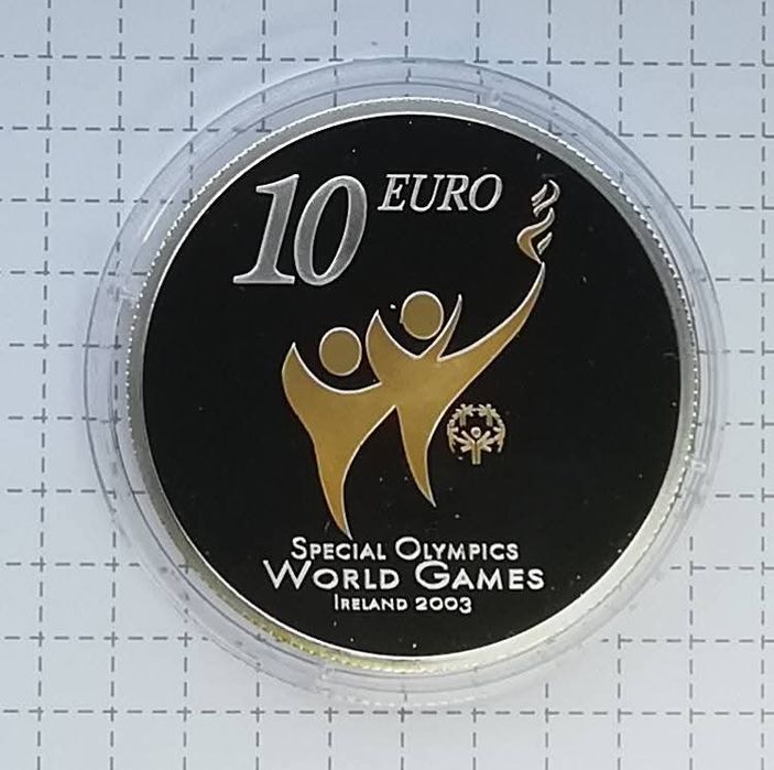 Ірландія 10 євро 2003р. Олімпіада в Дубліні. СРІБЛО. Позолота. ПРУФ.