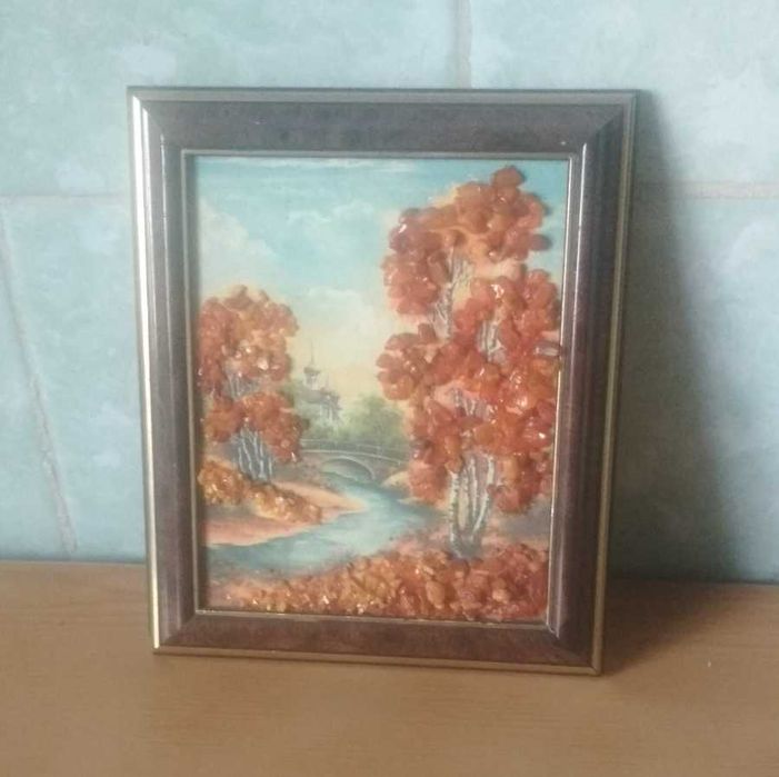 Янтарь, Картина янтарь осень, Картина з Бурштину