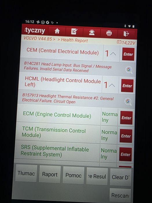 Volvo xc 40 reflektor mid led lewy usa 19r