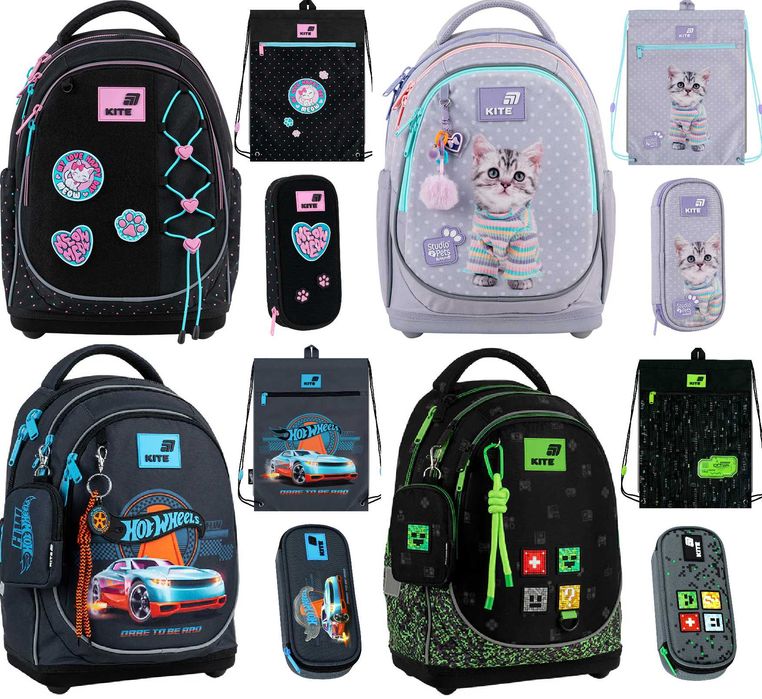 Рюкзак Kite Education SET 724S шкільний набір пенал сумка Pets Pretty Pixel