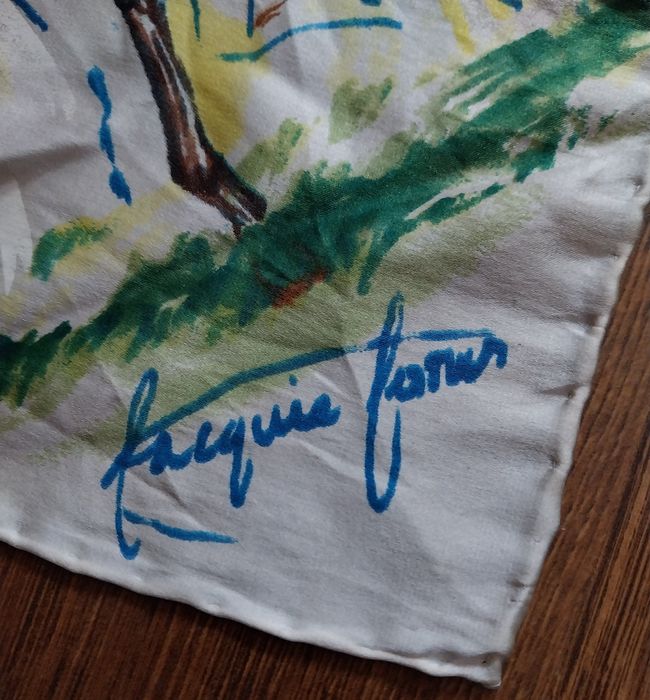 Jacquie Jones jedwabna chusta z motywem wyścigów konnych  85cm./86cm.